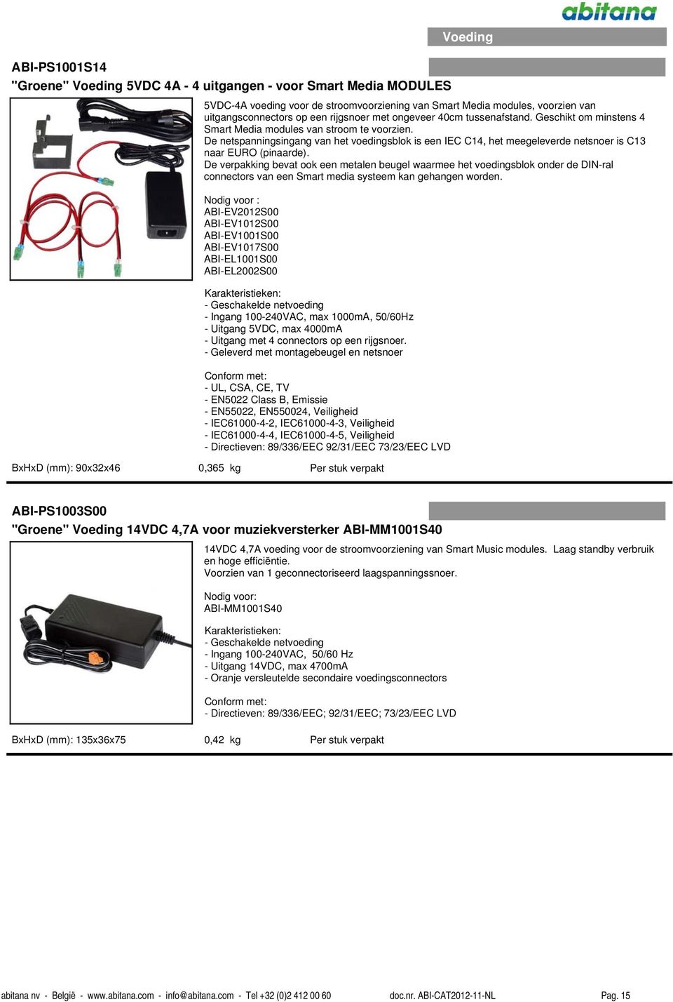 De netspanningsingang van het voedingsblok is een IEC C14, het meegeleverde netsnoer is C13 naar EURO (pinaarde).