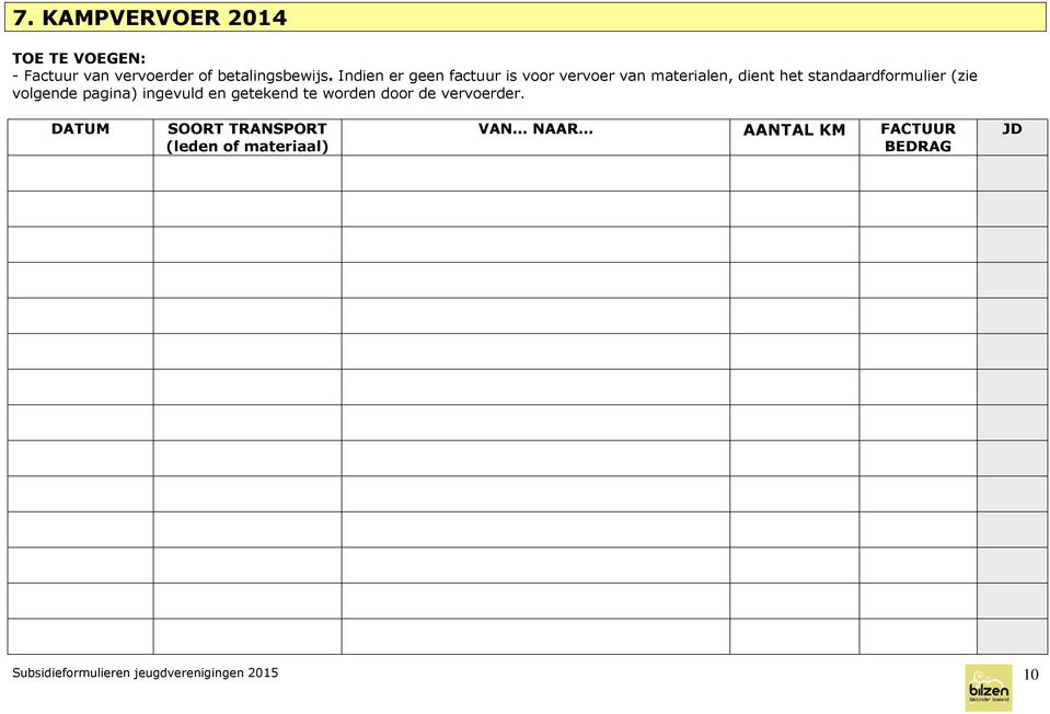 (zie volgende pagina) ingevuld en getekend te worden door de vervoerder.