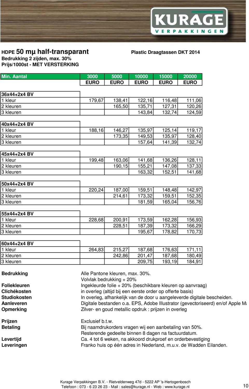 kleuren 190,15 155,21 147,08 137,33 3 kleuren 163,32 152,51 141,68 50x44+2x4 BV 1 kleur 220,24 187,00 159,51 148,48 142,97 2 kleuren 214,61 173,32 159,51 152,35 3 kleuren 181,59 165,04 156,76