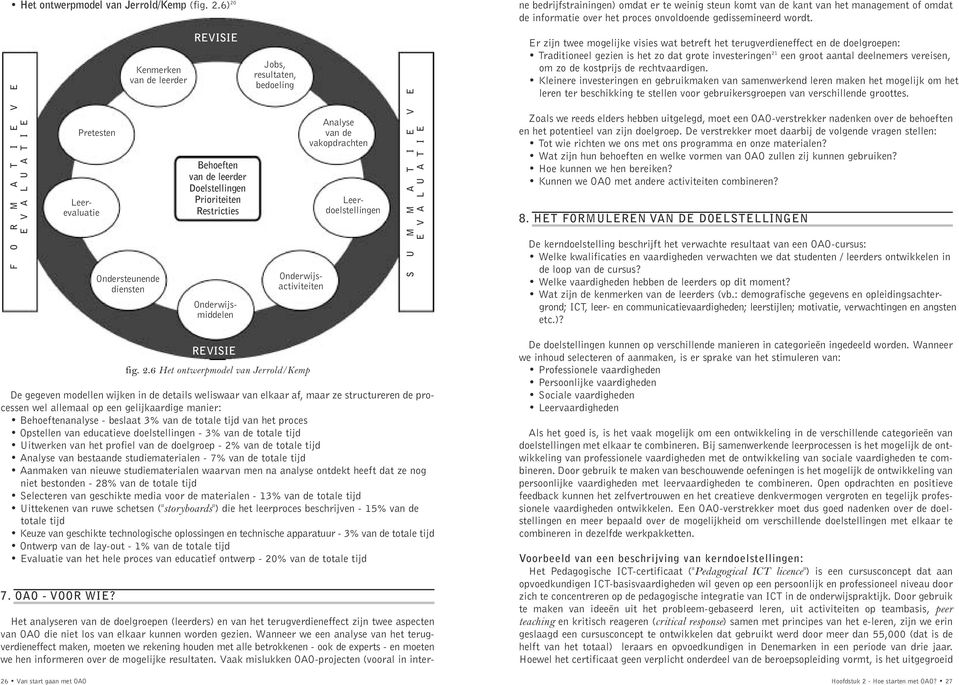 Restricties Onderwijsactiviteiten Jobs, resultaten, bedoeling Leerdoelstellingen Analyse van de vakopdrachten S U M M A T I E V E E V A L U A T I E Het analyseren van de doelgroepen (leerders) en van