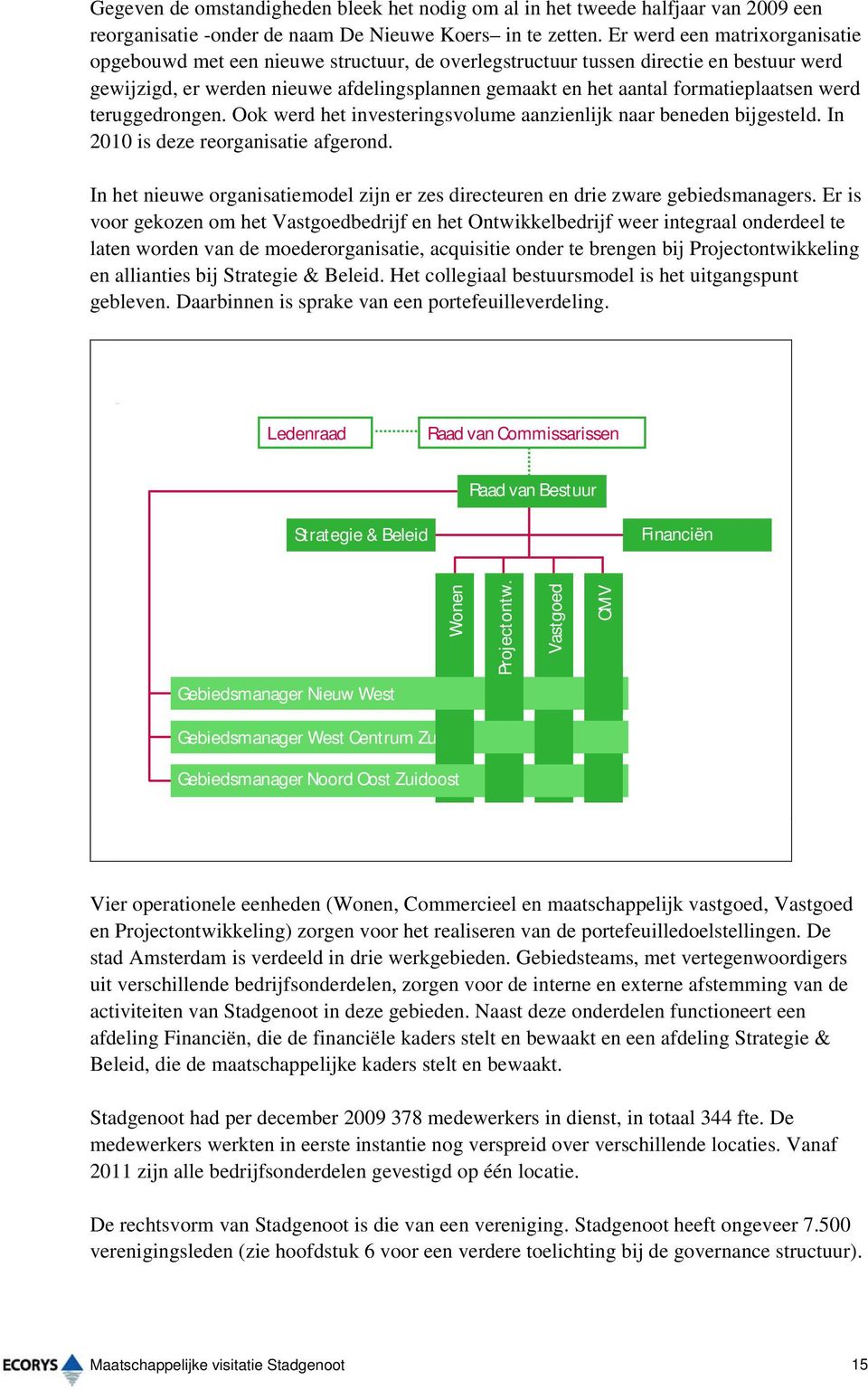 formatieplaatsen werd teruggedrongen. Ook werd het investeringsvolume aanzienlijk naar beneden bijgesteld. In 2010 is deze reorganisatie afgerond.