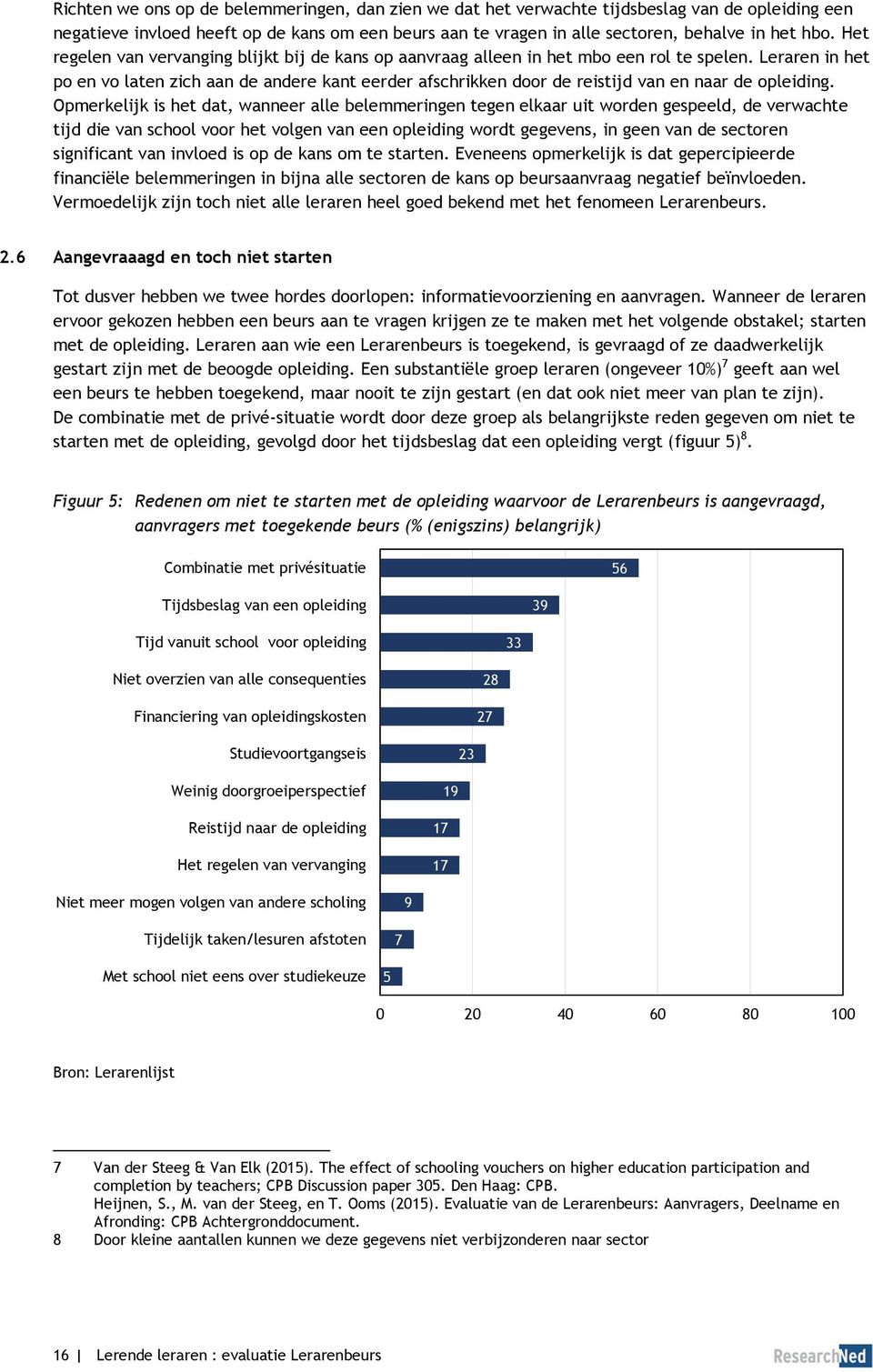 Leraren in het po en vo laten zich aan de andere kant eerder afschrikken door de reistijd van en naar de opleiding.