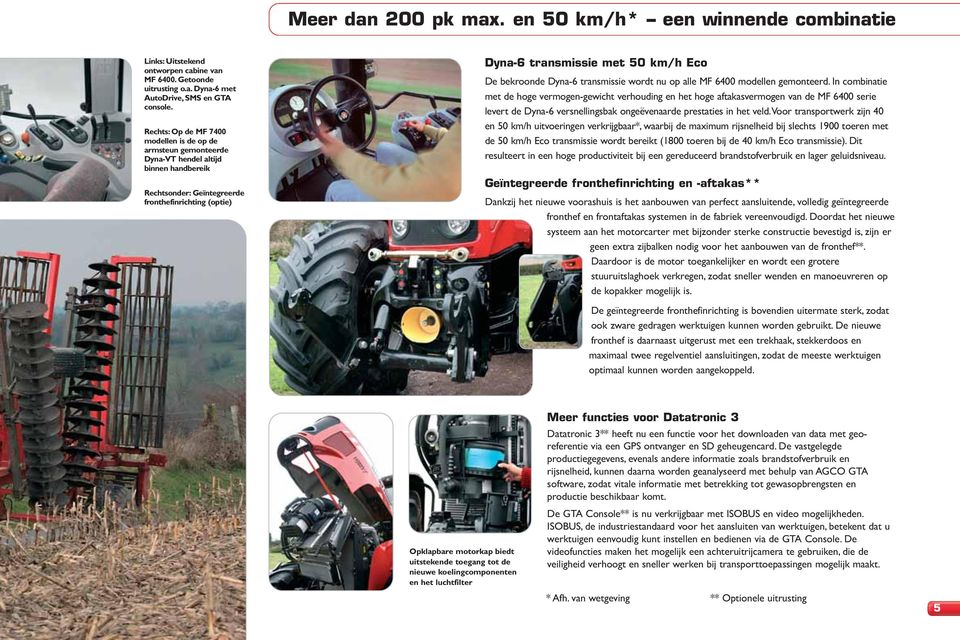 bekroonde Dyna-6 transmissie wordt nu op alle MF 6400 modellen gemonteerd.