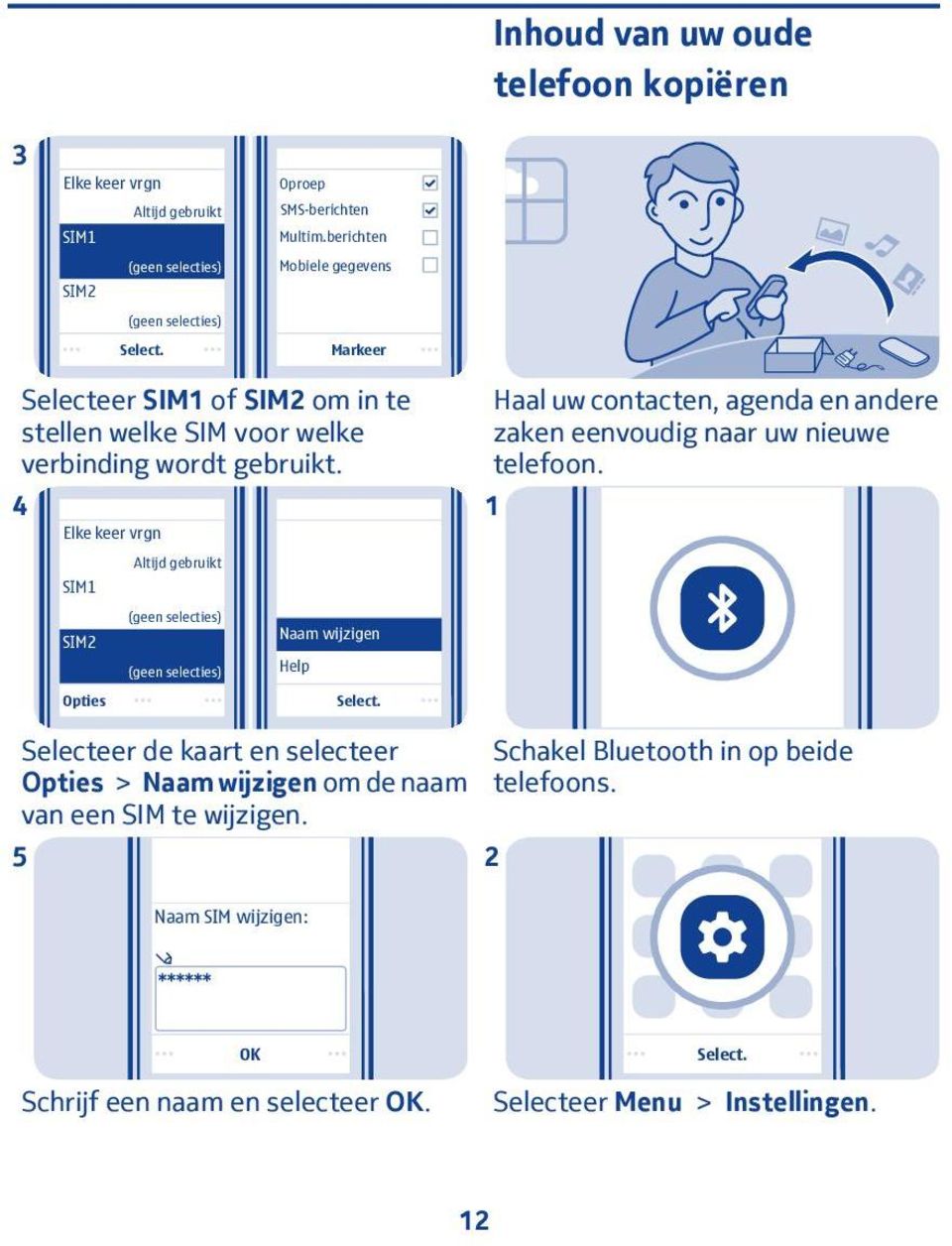 4 Elke keer vrgn Haal uw contacten, agenda en andere zaken eenvoudig naar uw nieuwe telefoon.