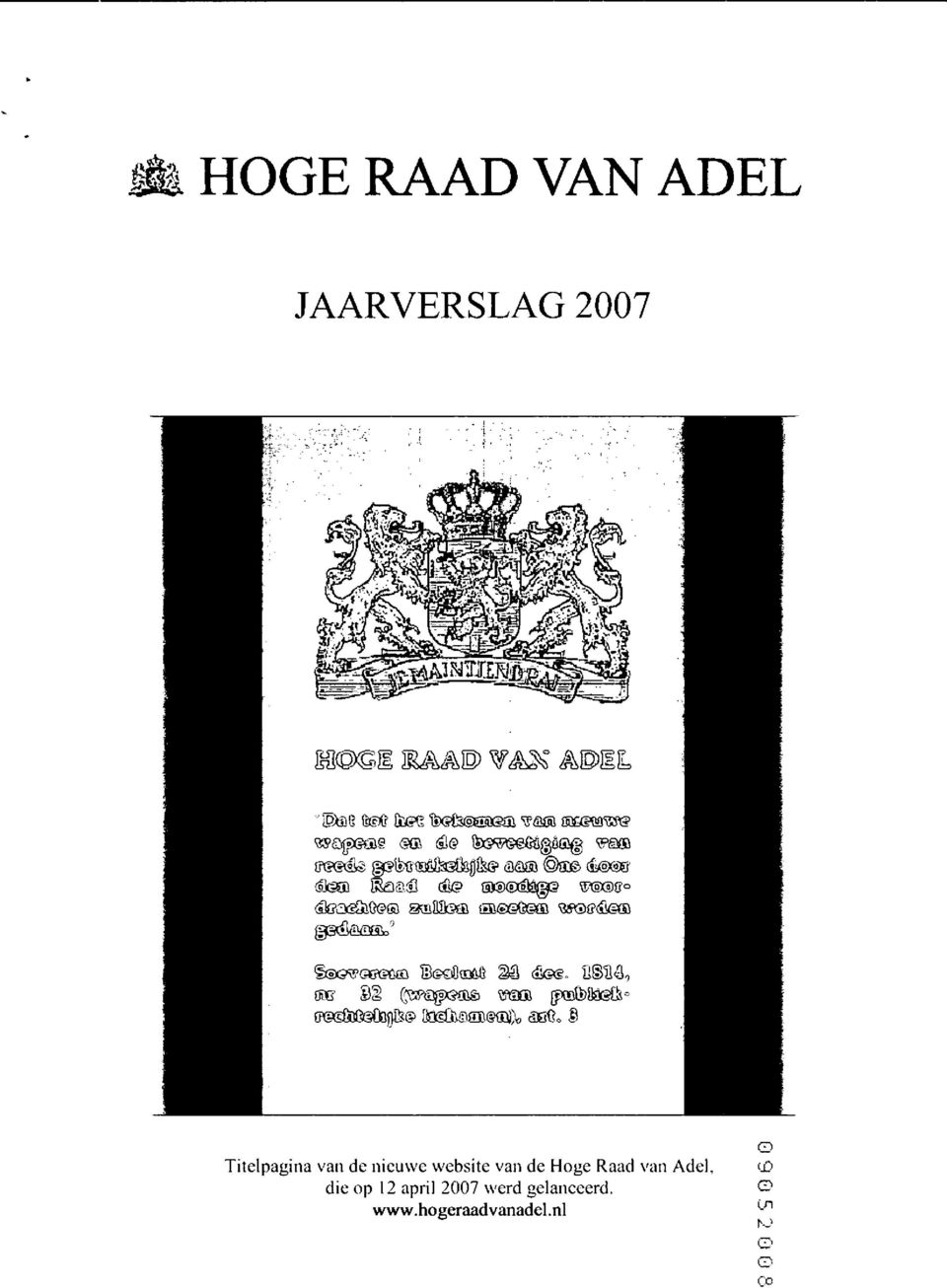 ff(fie Titelpagina van de nieuwe website van de Hoge Raad van