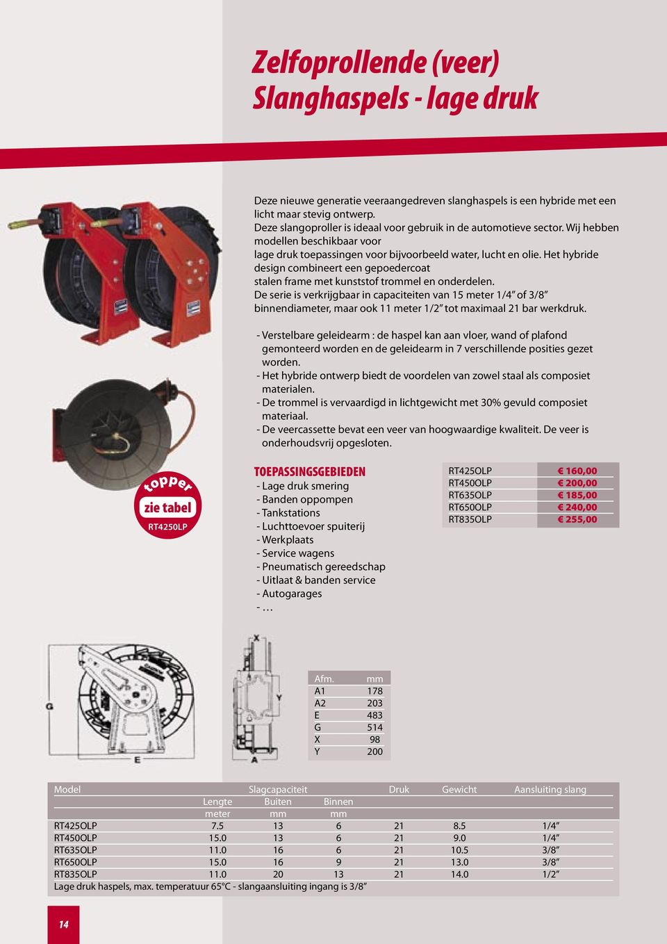 Het hybride design combineert een gepoedercoat stalen frame met kunststof trommel en onderdelen.