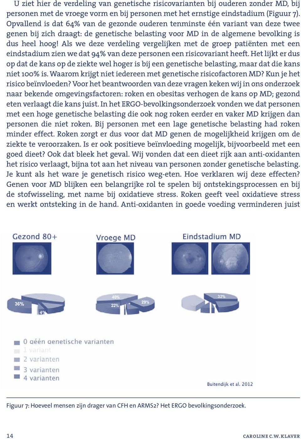 Als we deze verdeling vergelijken met de groep patiënten met een eindstadium zien we dat 94% van deze personen een risicovariant heeft.