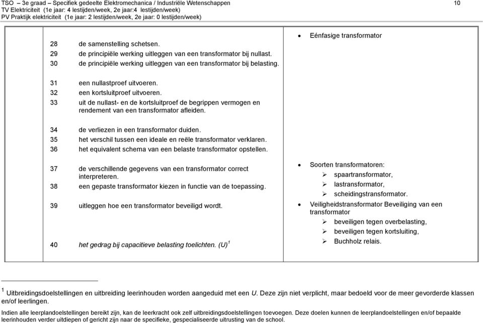 33 uit de nullast- en de kortsluitproef de begrippen vermogen en rendement van een transformator afleiden. 34 de verliezen in een transformator duiden.