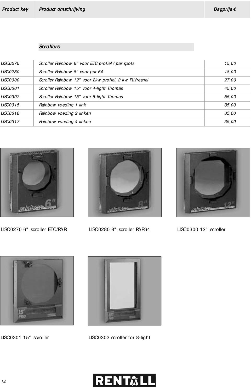 voor 8-light Thomas 55,00 LISC0315 Rainbow voeding 1 link 35,00 LISC0316 Rainbow voeding 2 linken 35,00 LISC0317 Rainbow voeding 4 linken