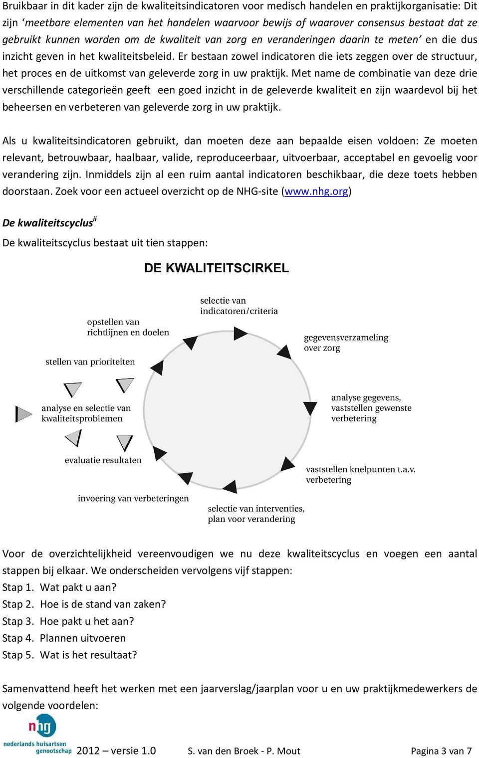 Er bestaan zowel indicatoren die iets zeggen over de structuur, het proces en de uitkomst van geleverde zorg in uw praktijk.