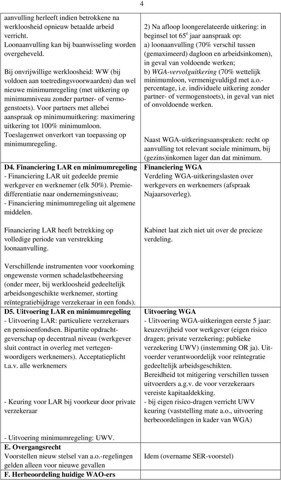 Voor partners met allebei aanspraak op minimumuitkering: maximering uitkering tot 100% minimumloon. Toeslagenwet onverkort van toepassing op minimumregeling. D4.