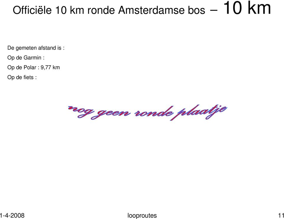 Op de Garmin : Op de Polar : 9,77