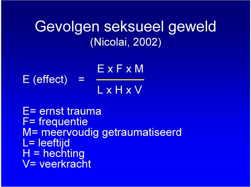 trauma F= frequentie M= meervoudig