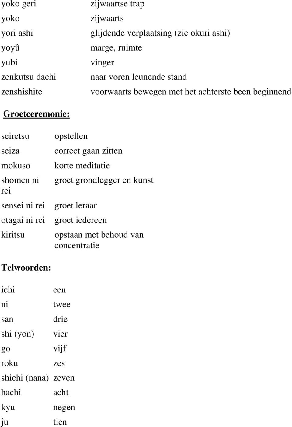 sensei ni rei otagai ni rei kiritsu opstellen correct gaan zitten korte meditatie groet grondlegger en kunst groet leraar groet iedereen