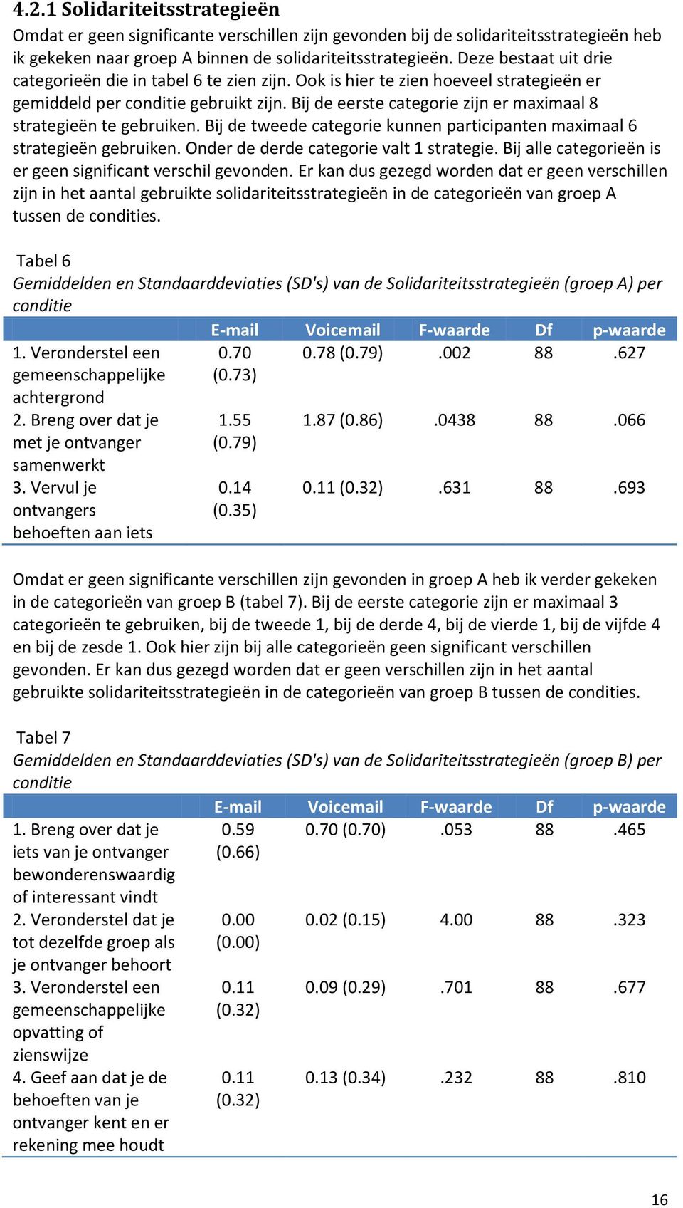 Bij de eerste categorie zijn er maximaal 8 strategieën te gebruiken. Bij de tweede categorie kunnen participanten maximaal 6 strategieën gebruiken. Onder de derde categorie valt 1 strategie.