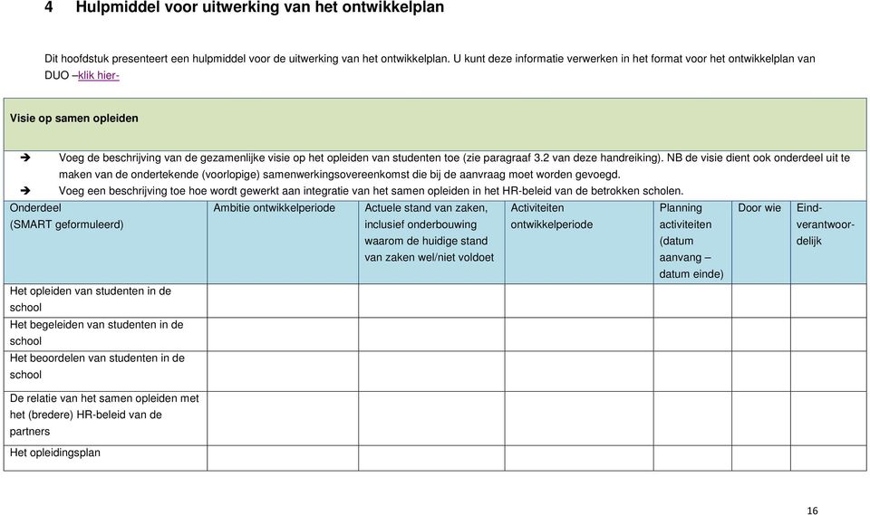 paragraaf 3.2 van deze handreiking). NB de visie dient ook onderdeel uit te maken van de ondertekende (voorlopige) samenwerkingsovereenkomst die bij de aanvraag moet worden gevoegd.