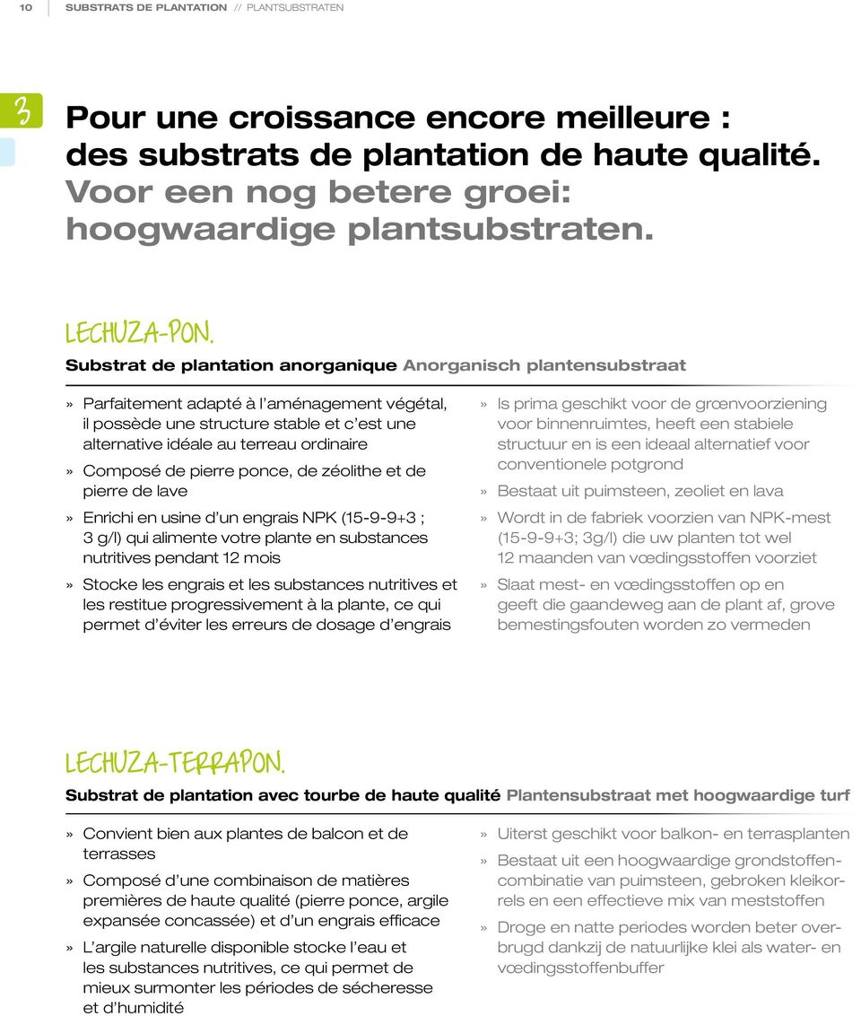 Substrat de plantation anorganique Anorganisch plantensubstraat» Parfaitement adapté à l aménagement végétal, il possède une structure stable et c est une alternative idéale au terreau ordinaire»