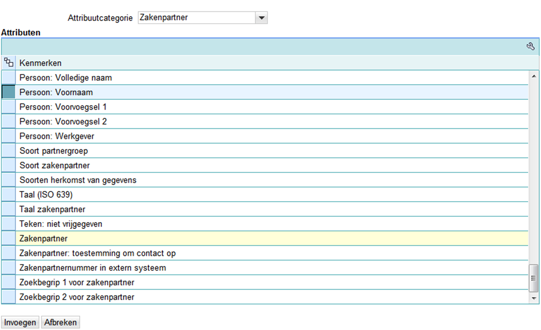 Attributen invoegen 12.