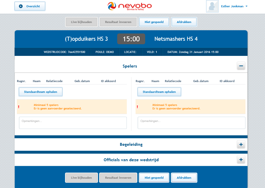 Uitgebreide instructie invullen DWF; resultaat invoeren Vooraf aan de wedstrijd: 1. Ga naar www.dwf.volleybal.nl en log in op de pagina (rechts bovenin).