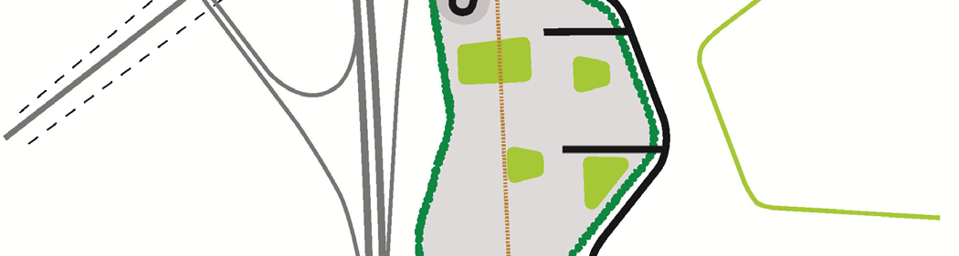 ONTWERPASPECT VARIANT VOORDELEN + Korte looplijnen vanwege centrale ligging busplatform + Korte omrijtijd bus + Goede koppeling Q liner 1. Locatie busplatform/ OV knooppunt A. Evenwijdig aan A28 B.
