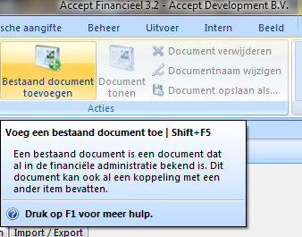 Klik op het document en daarna op de knop Document tonen om het document op het scherm te zetten. Het betreft in dit geval een PDF bestand.