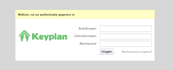 Starten met Keyplan Om te starten met Keyplan moet u gaan inloggen. Dat kan zowel via de webbrowser als via de telefoon.