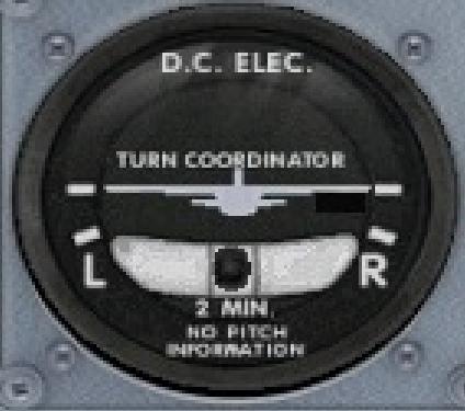 6. Turn and Bank coördinator De Turn and Bank Indicator, of bochtaanwijzer en slipkogel, geeft de manier waarop een bocht gevlogen wordt weer.