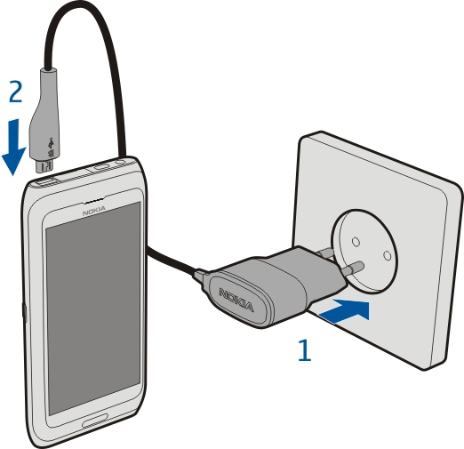 14 Aan de slag Uw apparaat opladen Informatie over de batterij Uw apparaat heeft een interne oplaadbare batterij die niet kan worden verwijderd.