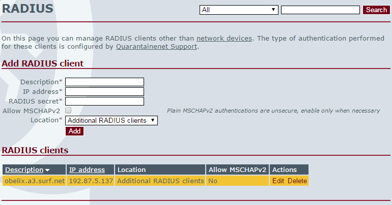 15.5 Infra Radius Radius clients anders dan de apparaten in uw netwerkopstelling kunnen worden toegevoegd aan Qmanage.