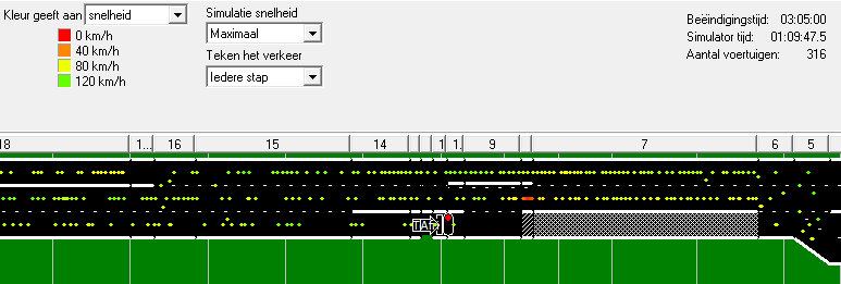 Bijlage D3 FOSIM simulaties Naast de schematisatie van de intensiteitsverlopen in eerder weergegeven grafieken, zijn er ook verschillende FOSIM-simulaties uitgevoerd. In Figuur D3.