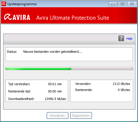 Updates Een update wordt automatisch uitgevoerd in de volgende interval: 2 uur.