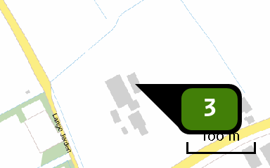 Naam Bron 2 Locatie (X,Y) 173115, 545700 Uitstoothoogte 5,0 m Warmteinhoud 0,000 MW NH3 132,00 kg/j Dier RAV code Omschrijving Aantal dieren Stof Emissiefactor (kg/dier/j) Emissie A 3.