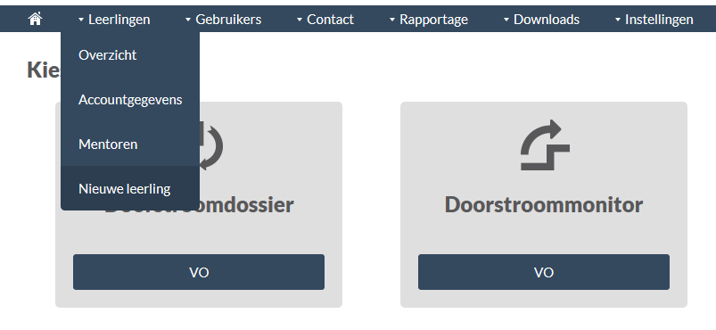 5. Handmatig toevoegen nieuwe leerling (betreft HAVO / VWO) Leerlingen die vanuit HAVO of VWO naar het MBO doorstromen, zijn niet standaard bekend bij Intergrip.