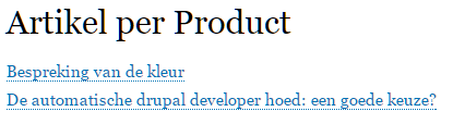 artikel en product(field_product_content: 10. De bedoeling van een Contextual filter is dat de waarde van de filter wordt meegegeven in de URL.