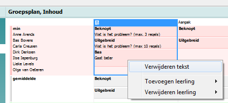 3.3. INVULLEN BLOKKEN GROEPSPLAN 1. Om een individuele tekst toe te voegen moet men rechts in het block op het icoontje Toevoegen individuele tekst klikken.