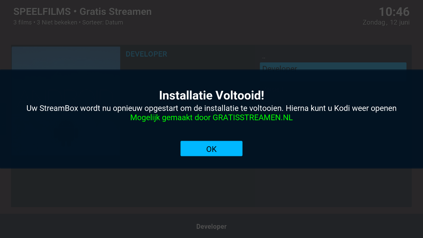 STAP 5 De stream software wordt geïnstalleerd,