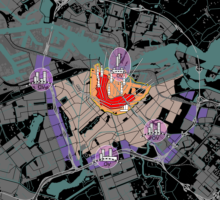 Hoogbouw en uitrol centrummilieu 3.6 Ondergrond en Uitrol Centrumgebied Binnen de Ring A10 worden de beperkte hoogbouwmogelijkheden steeds meer aangevuld met kansen om in de ondergrond te bouwen.