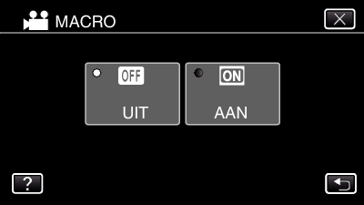 Opnemen Close-up-opnamen maken (TELE MACRO) Met de tele macro-functie kunt u close-up-opnamen maken van een onderwerp. 4 Tik op MACRO. * Het beeld is alleen een indruk.