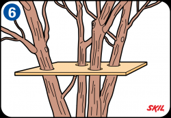Toegang boomhut Voordat je de boomhut gaat bouwen, moet je eerst weten hoe je boven in de boomhut komt. Denk hierbij aan de veiligheid van je kinderen.