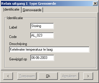 Digitale ingangen (meters) Functie (puls of seconden teller, reset, alarm) Conversie constanten (omzetten van pulsen in m3, kwh) Label, code, omschrijving en eenheden (kwh, VA, m3) Display formaat