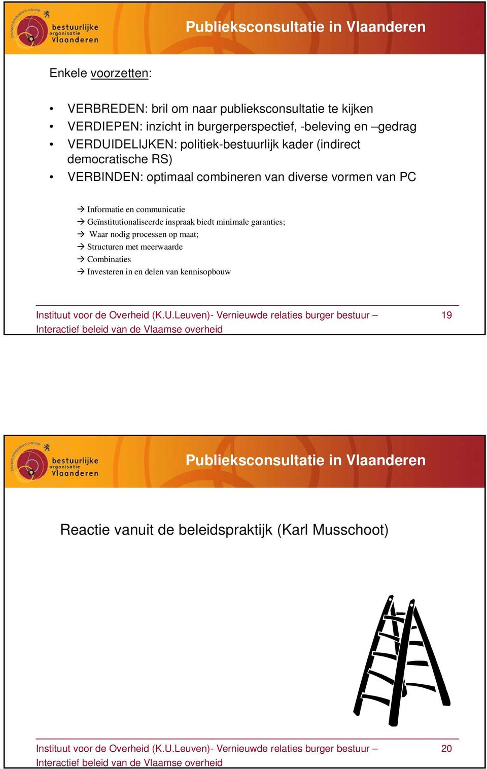 diverse vormen van PC Informatie en communicatie Geïnstitutionaliseerde inspraak biedt minimale garanties; Waar nodig processen op maat;