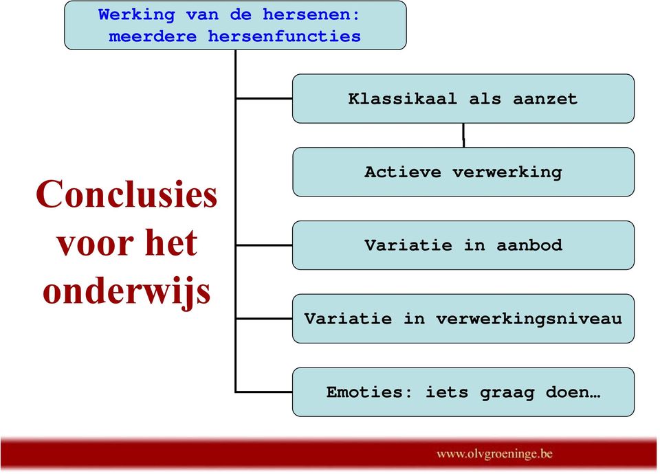 onderwijs Actieve verwerking Variatie in aanbod