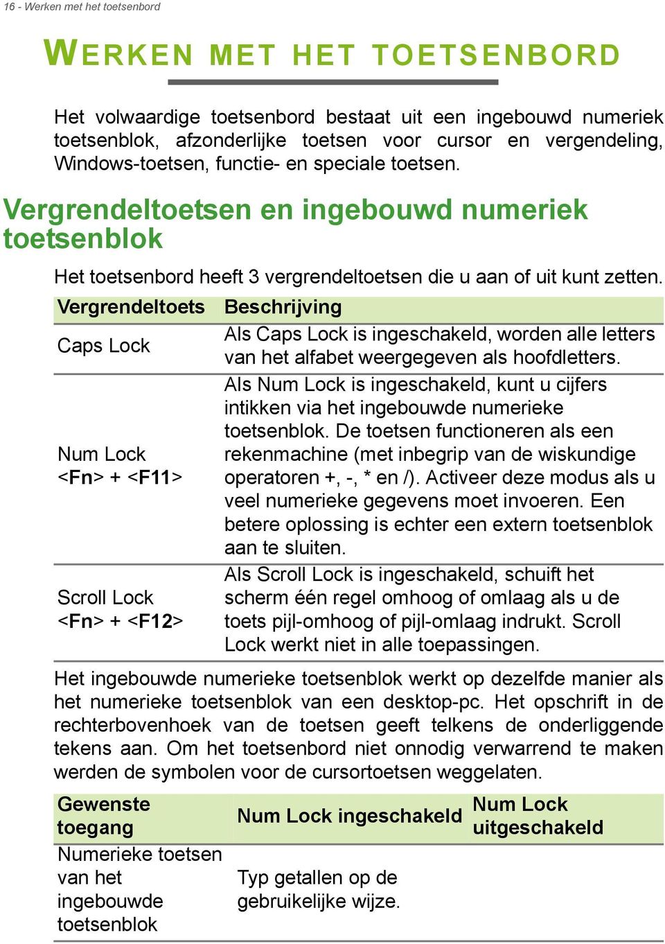 Vergrendeltoets Beschrijving Als Caps Lock is ingeschakeld, worden alle letters Caps Lock van het alfabet weergegeven als hoofdletters.