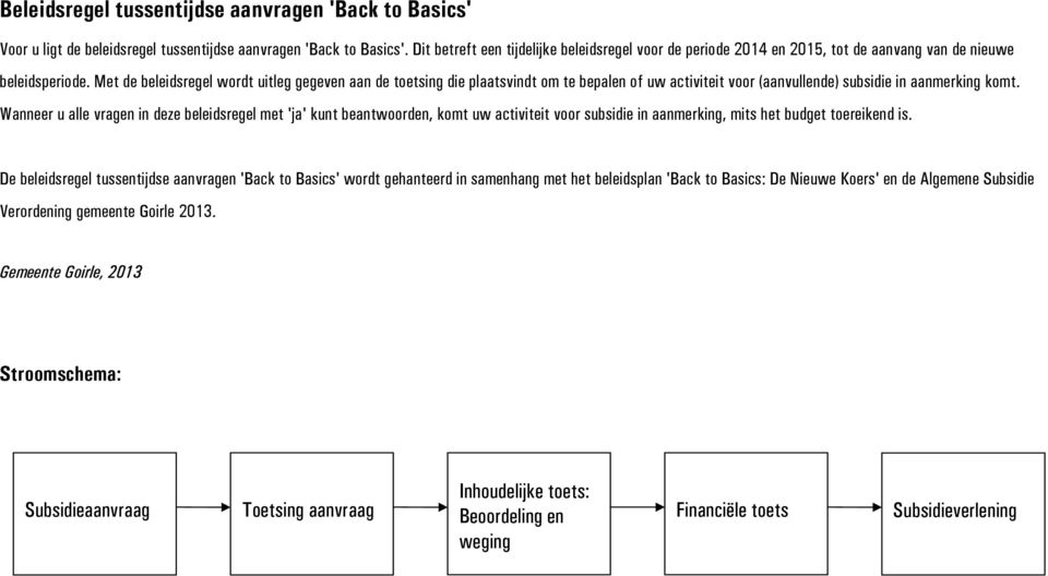 Met de beleidsregel wordt uitleg gegeven aan de toetsing die plaatsvindt om te bepalen of uw activiteit voor (aanvullende) subsidie in aanmerking komt.