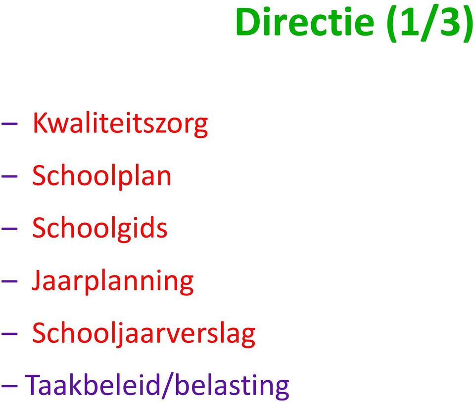 Schoolgids Jaarplanning