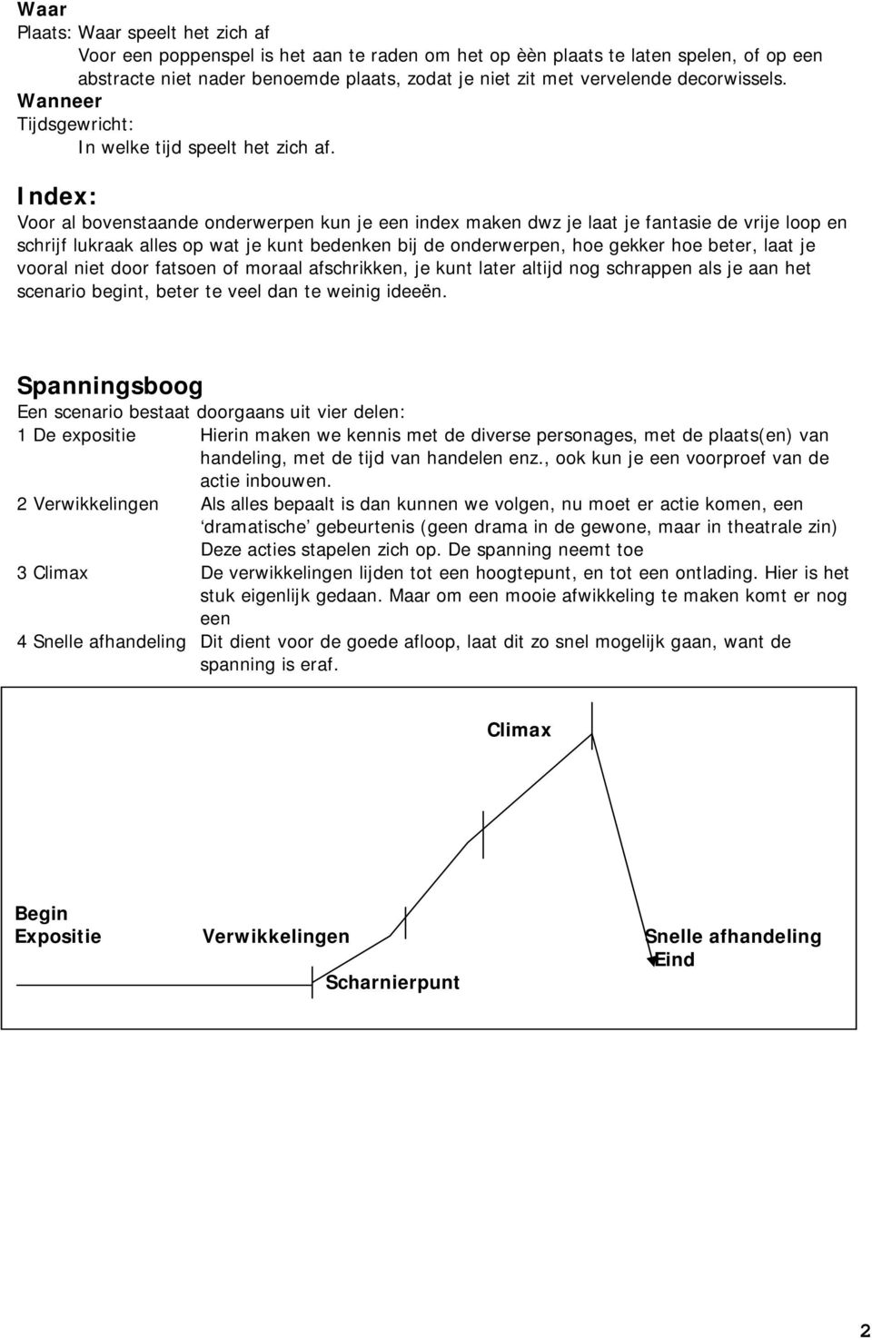 Index: Voor al bovenstaande onderwerpen kun je een index maken dwz je laat je fantasie de vrije loop en schrijf lukraak alles op wat je kunt bedenken bij de onderwerpen, hoe gekker hoe beter, laat je