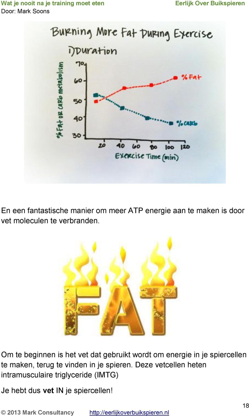 Om te beginnen is het vet dat gebruikt wordt om energie in je spiercellen te