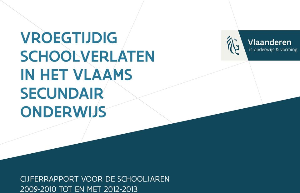 onderwijs & vorming CIJFERRAPPORT VOOR