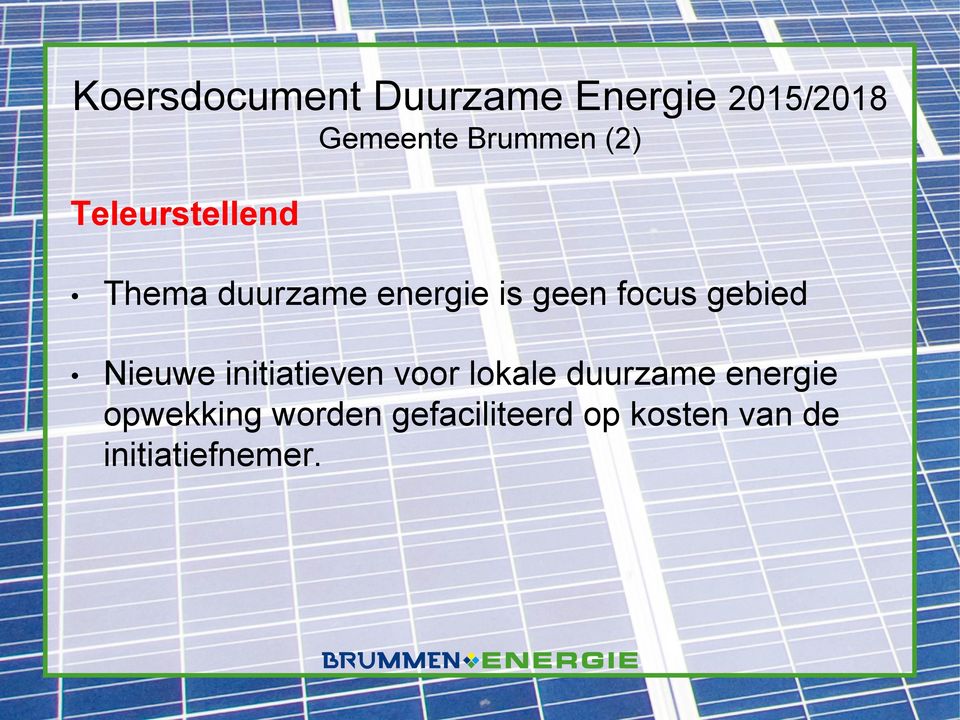 gebied Nieuwe initiatieven voor lokale duurzame energie