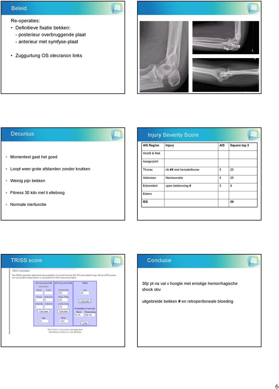 kilo met li elleboog Normale nierfunctie Hoofd & Nek Aangezicht Thorax rib ## met hematothorax 5 25 Abdomen Nierlaceratie 5 25 Extremiteit open